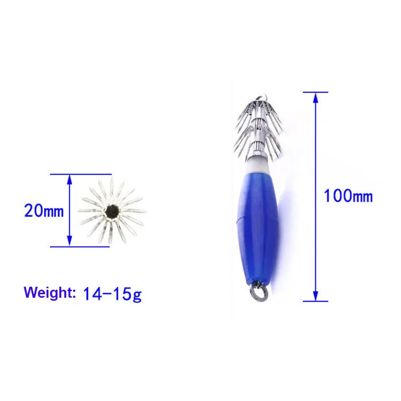 Glow Squid Jig Luminous Squid Hooks Lure Fluorescent Fishing Cuttlefish Sleeve Squid Jig Baits Night Fishing Octopus Lures