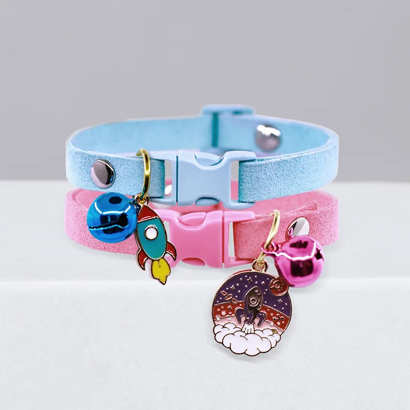 OEM/ODM Cat Collar Solid Color Cute Cat Neck Jewelry Decoration Kitten Pet Bell Necklace Outdoor Accessories Products Supplies