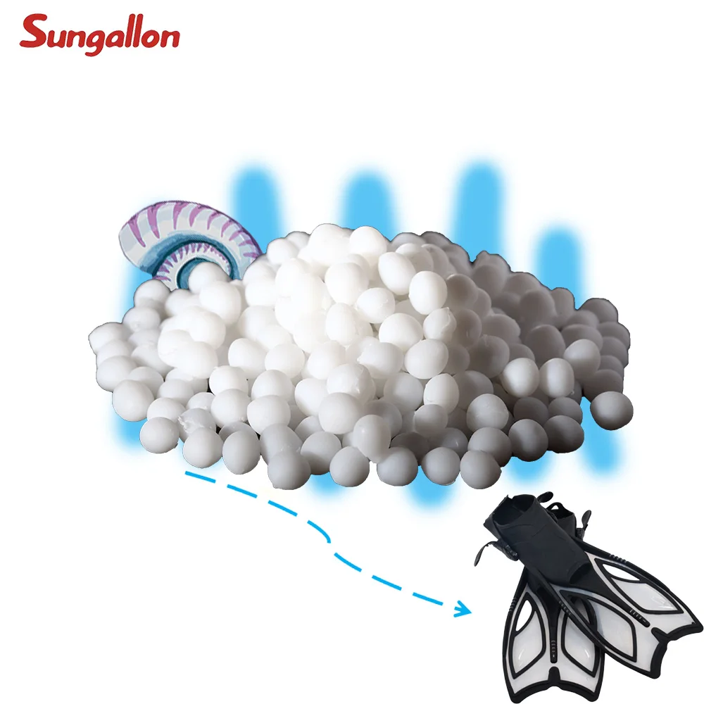 Sungallon Plastic Rubber Long Swim Fins Flippers with Tpe Tpr Raw Material Granules of Tpr tpu fabric