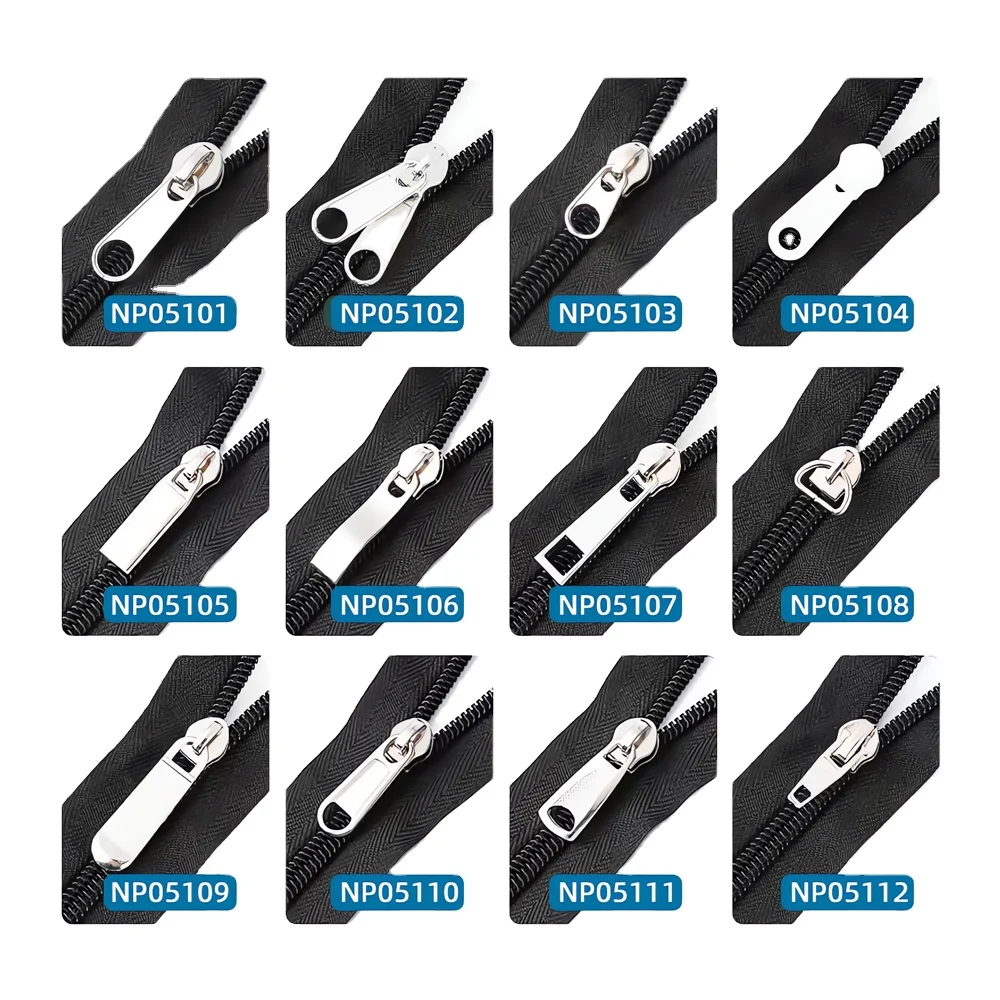 High Quality Five Colors Tooth Metal Zipper Corn Shape Teeth Brass Zipper Metal Zipper For Leather Jacket