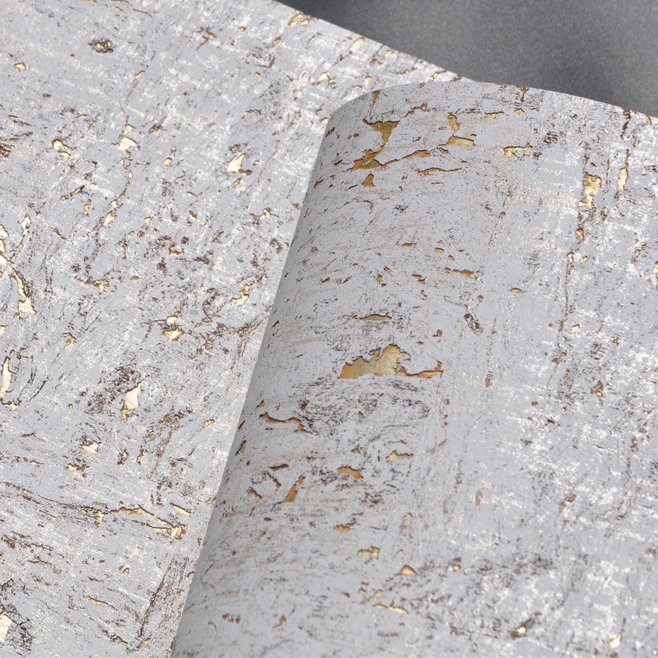 MYWIND Grey With Gold Luxury 100% Material 3d design home decor wall paper cork wallpaper