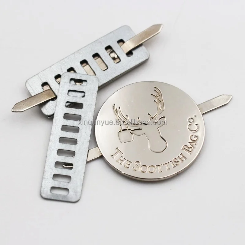 Hot Sale Handmade Engraved Gold Clothing Metal Label Custom Metal Brand Logo Tag For Bags