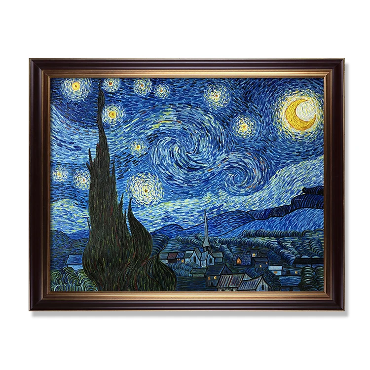 Museum Quality Famous Impressionist Artistic Hand Painting Starry Night Van Gogh Art Reproduction