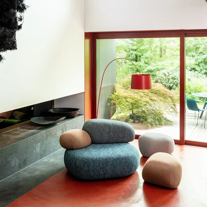 Italian light luxury simple cloth multi-shaped free combination module living room sofa