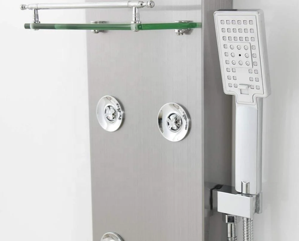 
Hot Sale 304 Stainless Steel Shower System Wall Mount Bathroom Waterfall Rainfall Shower Panel With Adjustable Shower Jets 