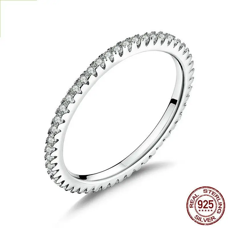 Rainbowking Light luxury wind 925 silver ring Europe and the United States personality simple fine jewelry ring for women