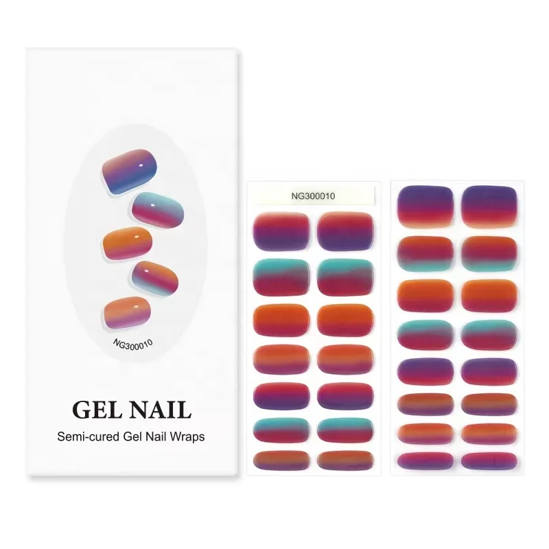 UV Gel Nail Polish Stickers Semi Cured Sticker Space Blue Gel Nail Sticker