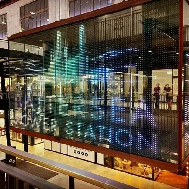 Led holographic transparent film display transparent glass film led screen