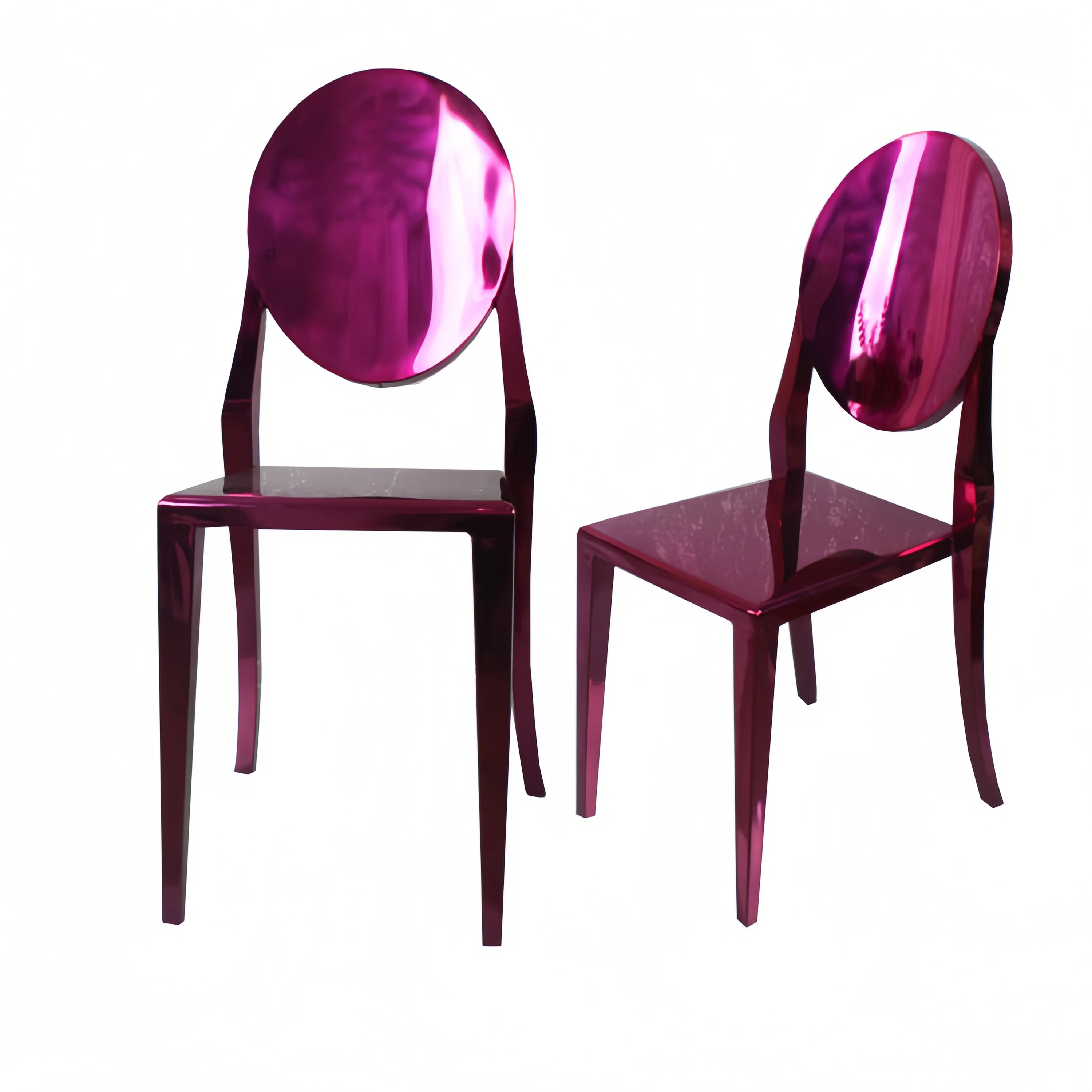 Wholesale High Quality Wedding Decor Use Purple Stainless Steel Ghost Chairs For Rental