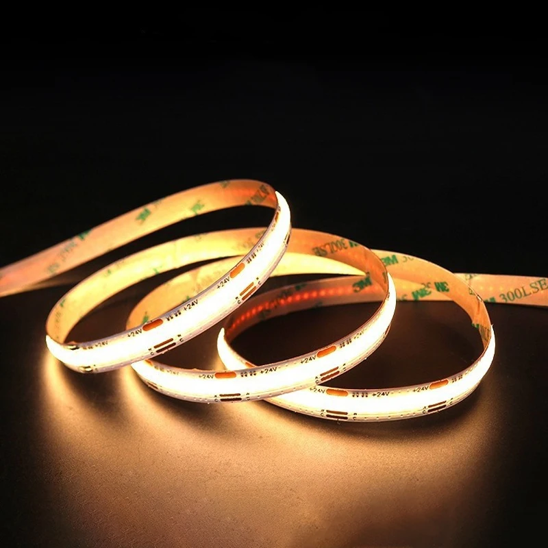 Hot Sale Holiday Light Led Strip Lamp APP Tuya Wifi 24V 12V 608 Chips Three Lines 10MM COB LED Strip Lights