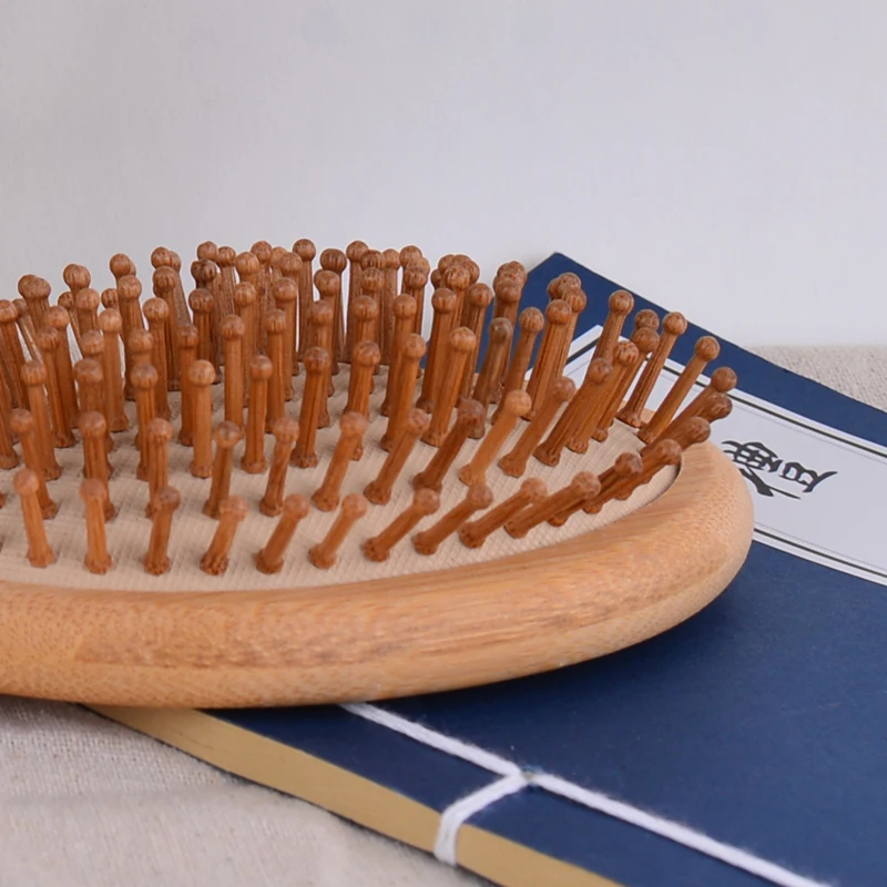 OEM Натуральный экологичный Квадратный Бамбуковый деревянный лопастной массажный шампунь для кожи головы раскладная щетка для волос бамбуковая щетка для волос с фирменным логотипом