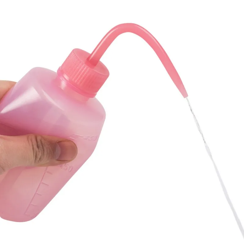 Eyelash plastic wash bottles tattoo washing bottle plastic bag round pet clear bottle Graduated 250ml