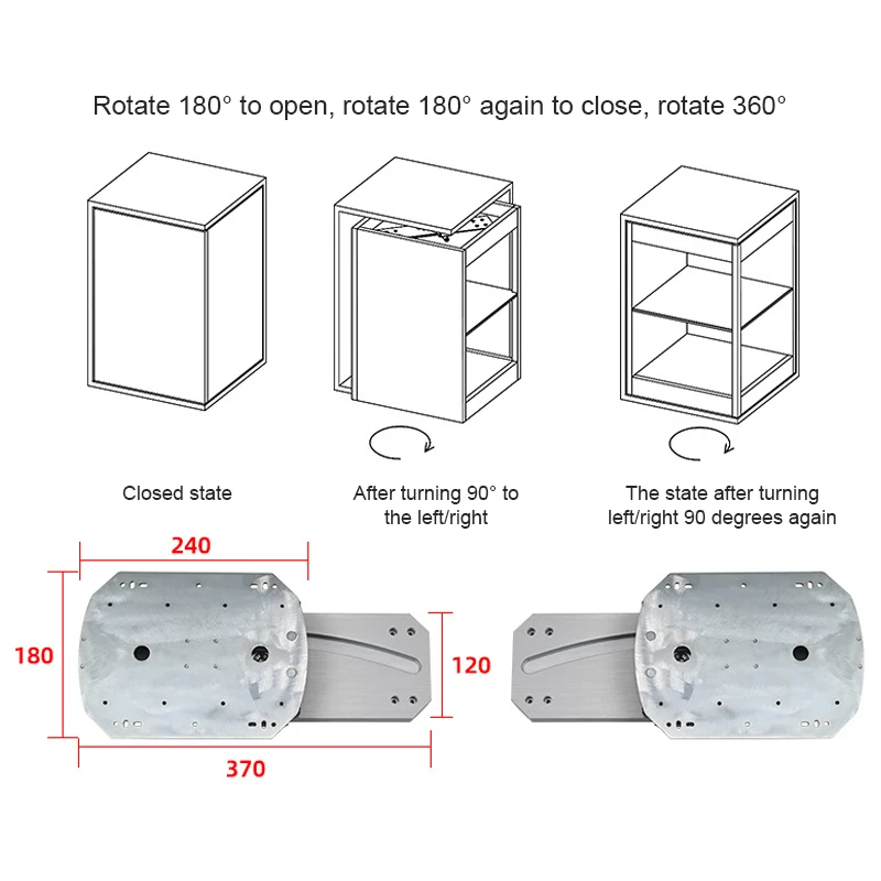 Kitchen Island With 180 Degree Rotating Bathroom Adjustable Unit Bookcase Corner Cabinet Multifunctional Storage Shelf