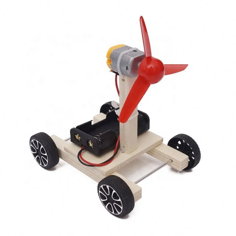 DIY Air Powered Small Invention Secondary School Wind Power Car Assemble Science Model Materials Scientific Experiment Kit