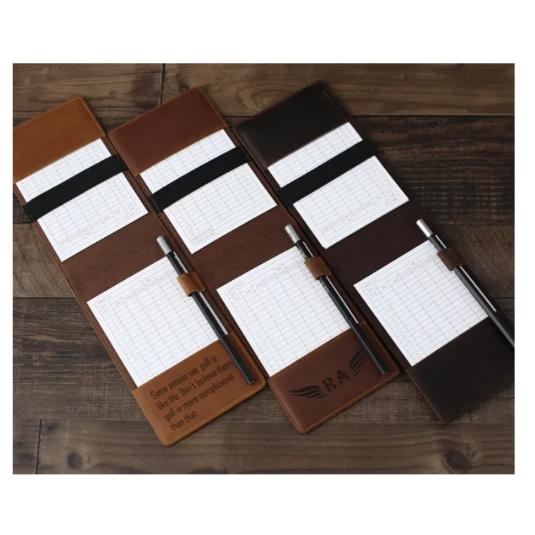 Golf book holder Leather yardage book cover golf scorecard holder  Leather Golf Yardage Book Holder