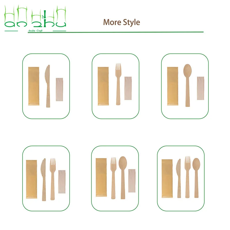 2023 Factory Wholesale Prices Disposable Tableware Bamboo Cutlery Spoon Fork Knife Manufacturer