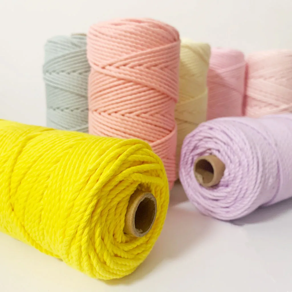 3mm high quality color macrame cotton rope