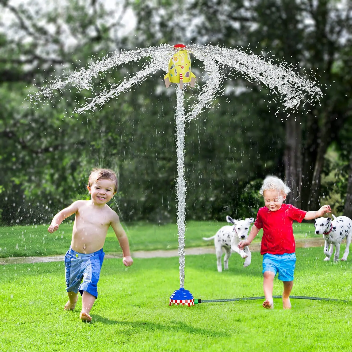 Sprinkler for Kids Rocket Water Toys Launcher Attaches to Garden Hose Splashing Fun Toys for 3 4 5 6 7 8 9 10 Year Old Boys Girl
