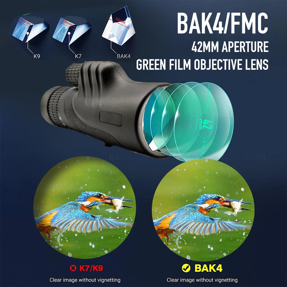 Super Zoom Telescope 10 -30x42 High Power Optical Zoom Monocular with Phone Adapter Tripod