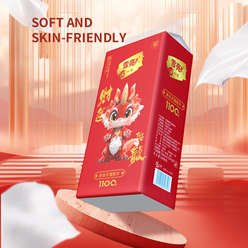 Factory Direct Customizable Packaging Red Natural Facial Tissues High Sucking Pulp Papermaking for Restaurants Hotels Holidays