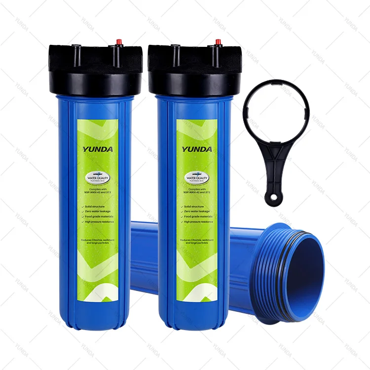 20-дюймовый пластиковый предфильтрующий корпус весь дом фильтры для воды и корпуса