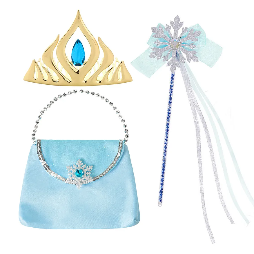 Children Fancy Girls Party Princess Dress UP Kids Christmas Cosplay Carnival Purple Elsa Halloween Costumes with Clock