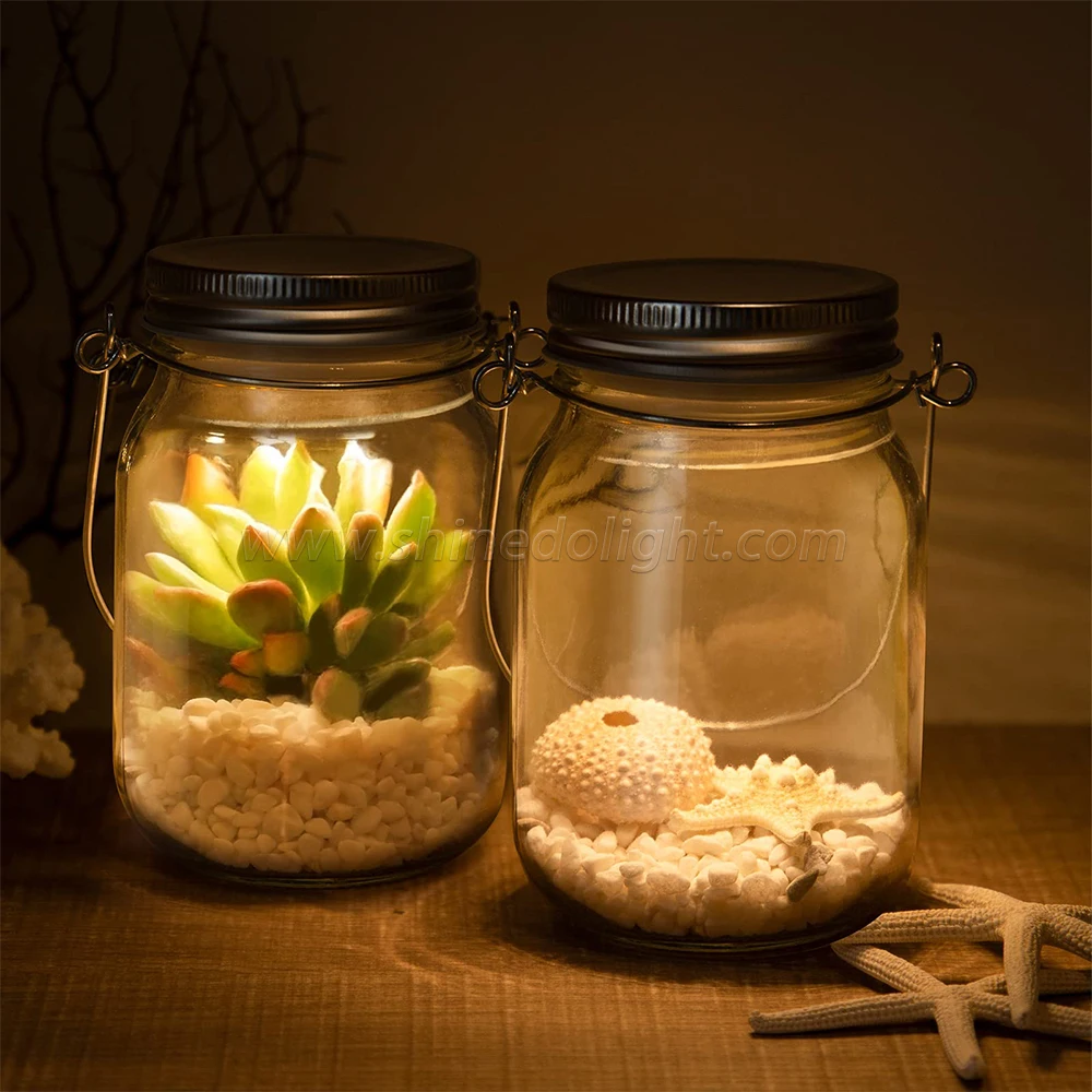 Лидер продаж Рождественский Декор подвесная Праздничная банка с 4 светодиодами