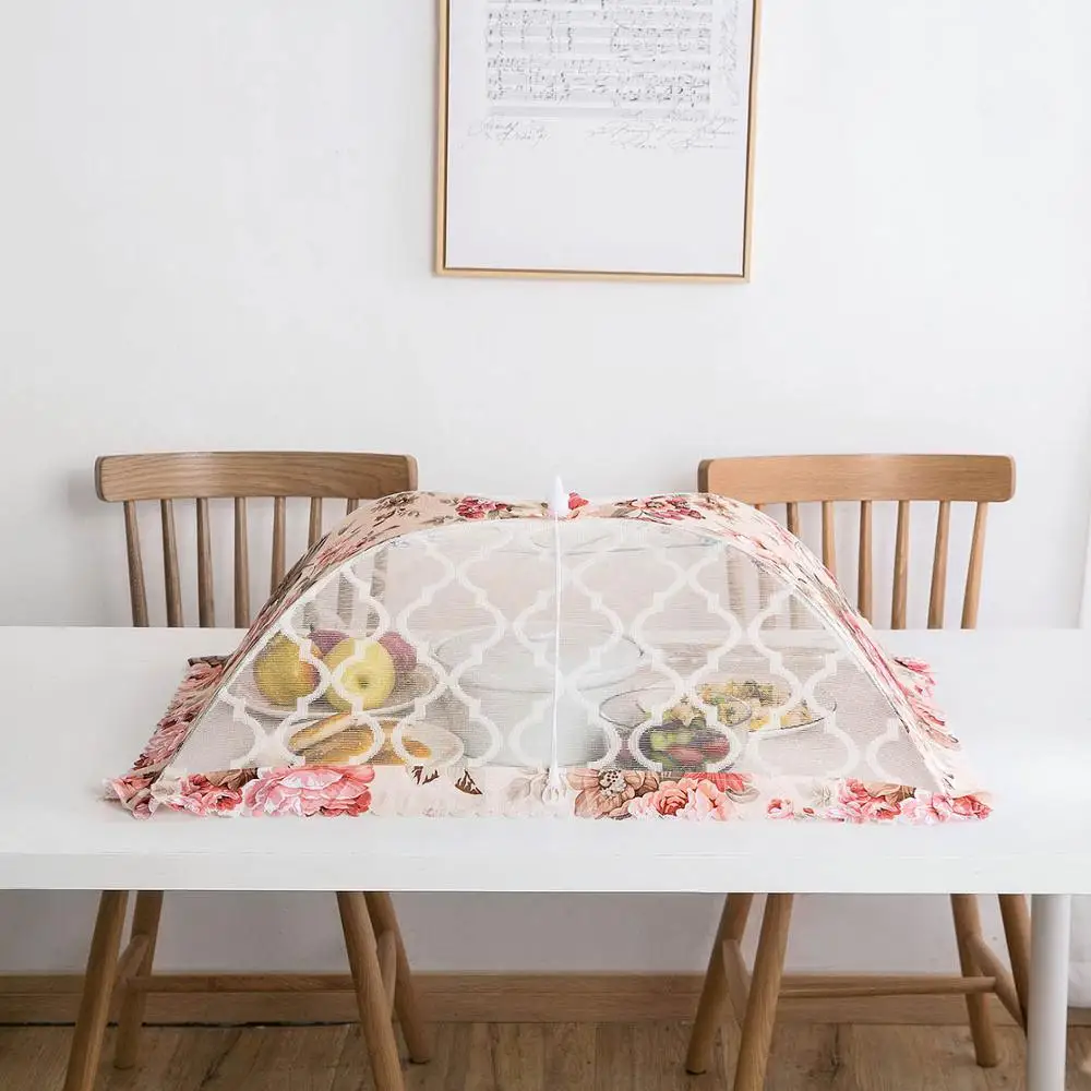 Folding Food Cover Table Net Umbrella Mesh Screen Food Protector Kitchen Food Tent Dish Cover Table Mesh Kichen Tools
