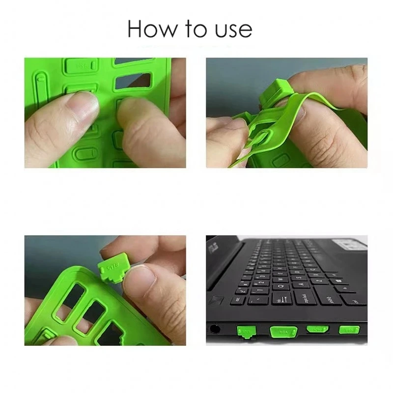 16 pcs Colorful Silicone Anti Dust Plug Cover Stopper Dust Plug Laptop Dustproof USB Port RJ45 Interface Waterproof Cover