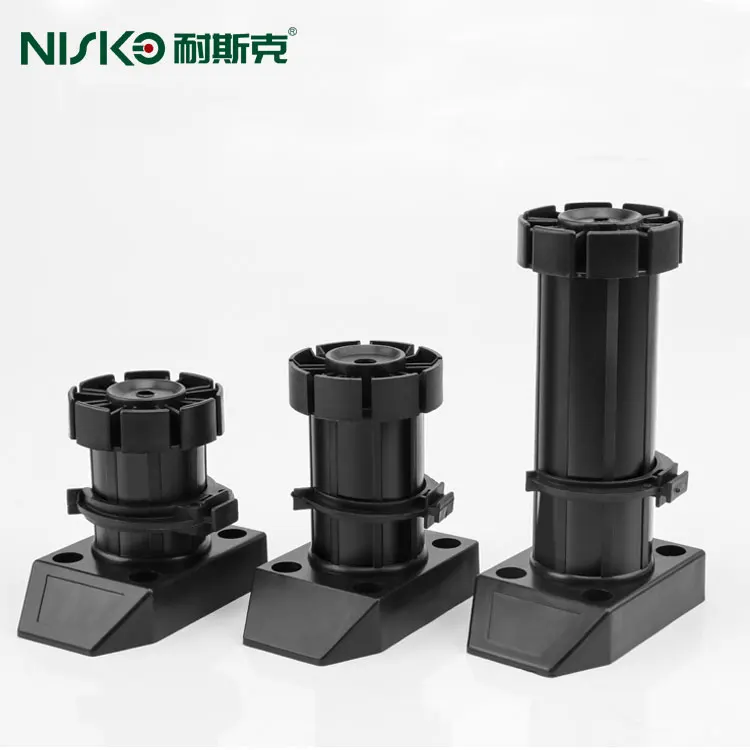 adjustable black plastic kitchen cabinet legs PP plinth clip feet for kitchen toe kick