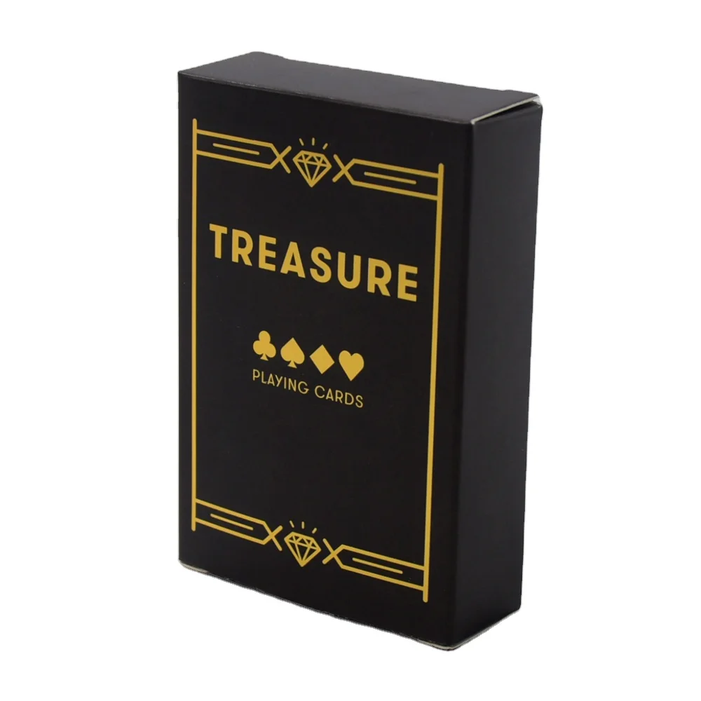 Custom Printing paper plastic golden 24k poker set box gold plated playing cards