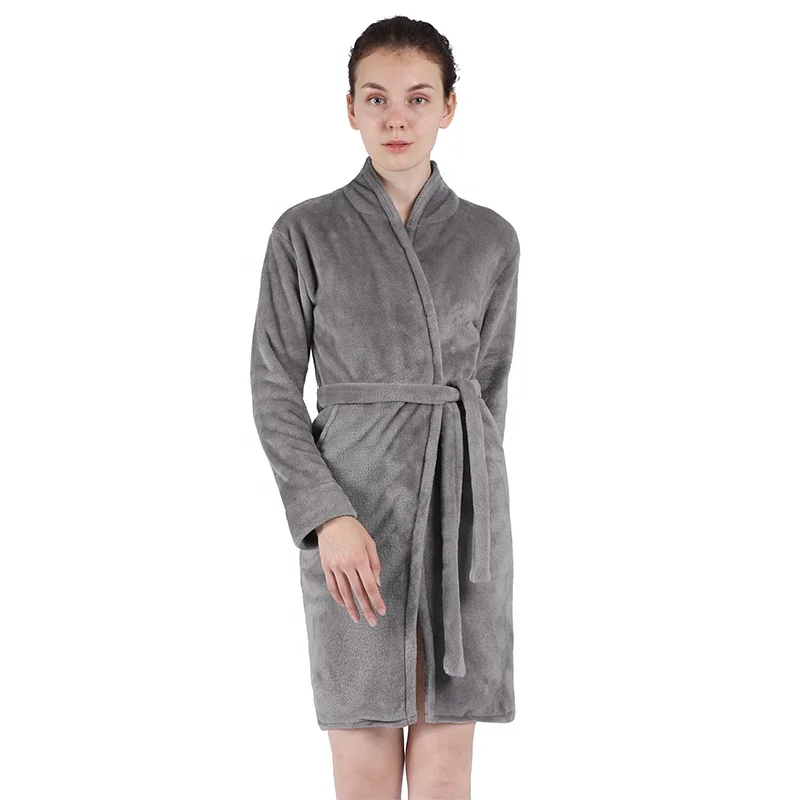 
High Quality Soft Bathrobe Women Luxury Flannel Bath Robe Custom Wholesale Sleepwear Multi-color Hotel Bathrobes 