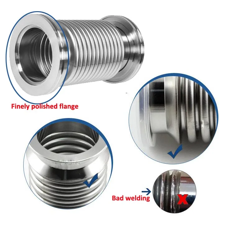 Stainless steel vacuum flexible bellow hose