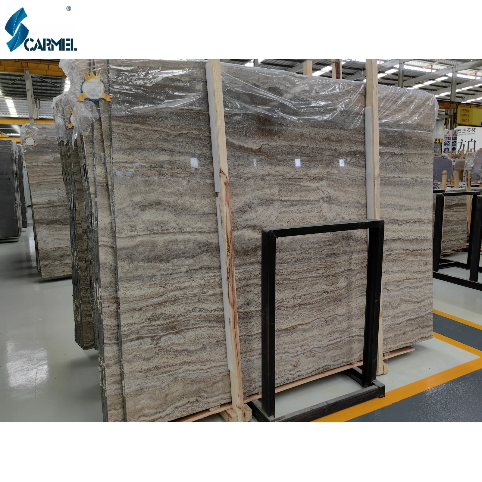 New Arrived Natural Marble Stone Wall Tile Titanium Dark Silver Grey Travertino Travertine