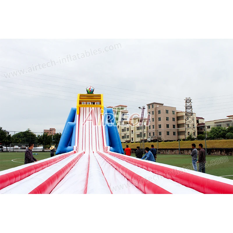 Commercial adults and kids 4 lanes slip slide giant inflatable hippo water for