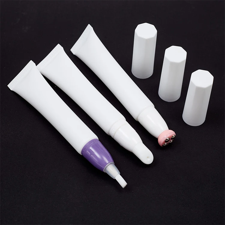 Customized Empty Personalized Cosmetic Plastic tube round squeeze lip gloss Tubes