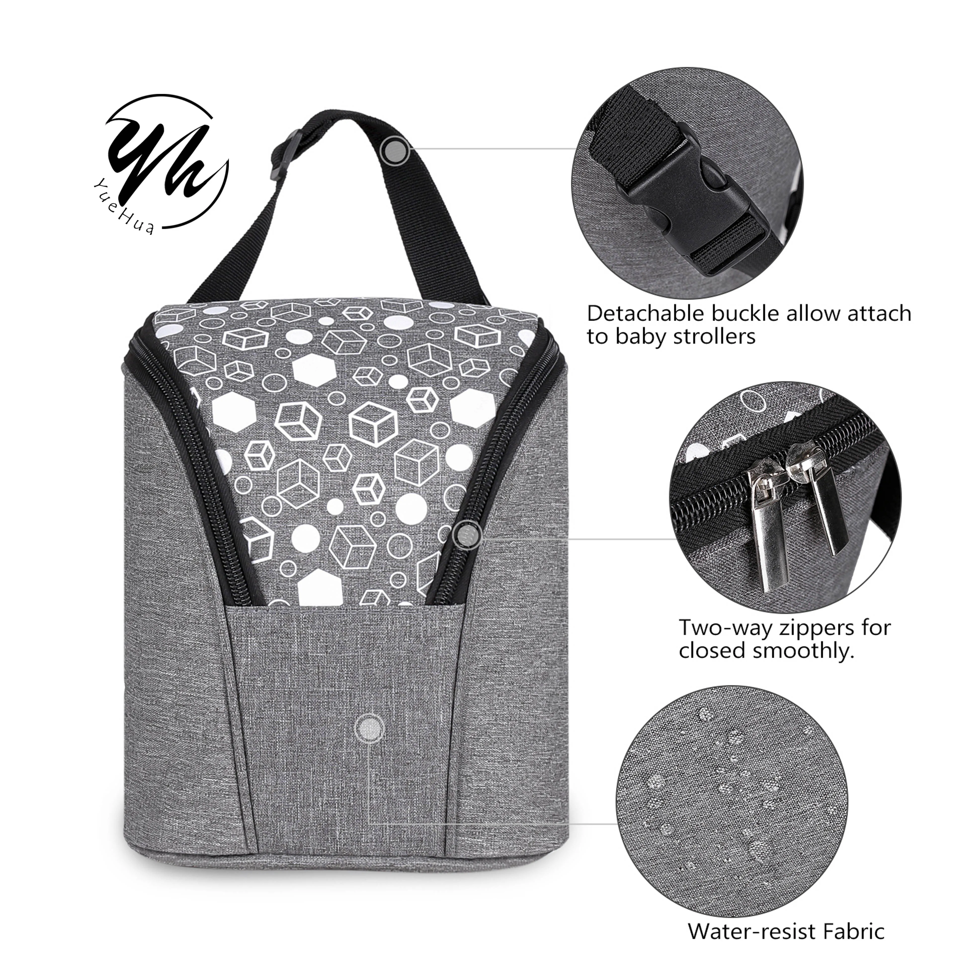Tote Cooler Bag Insulated Bottle Bag with Ice Pack Portable Waterproof Cooler Bag Great for Nursing Baby Mom Daycare