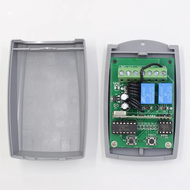 SMG-822 Универсальный 2 канальный беспроводной двери гаража 433 МГц DC12V/24V непрерывно изменяющийся код приемник переключателя