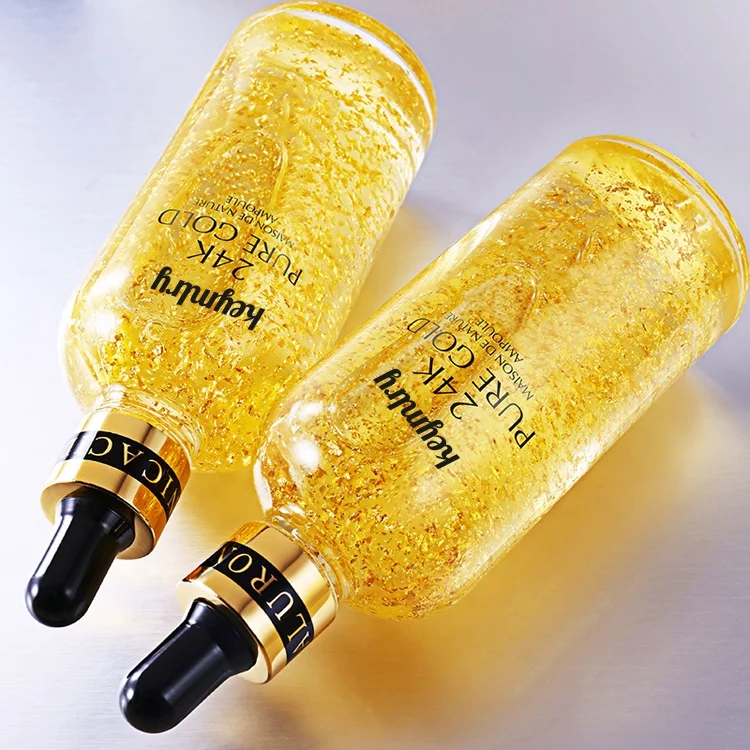 
Skin Care Capsules Face Organic Vit C Acne 24 K Whitening Glass Beauty Private Label 24K Gold Serum 