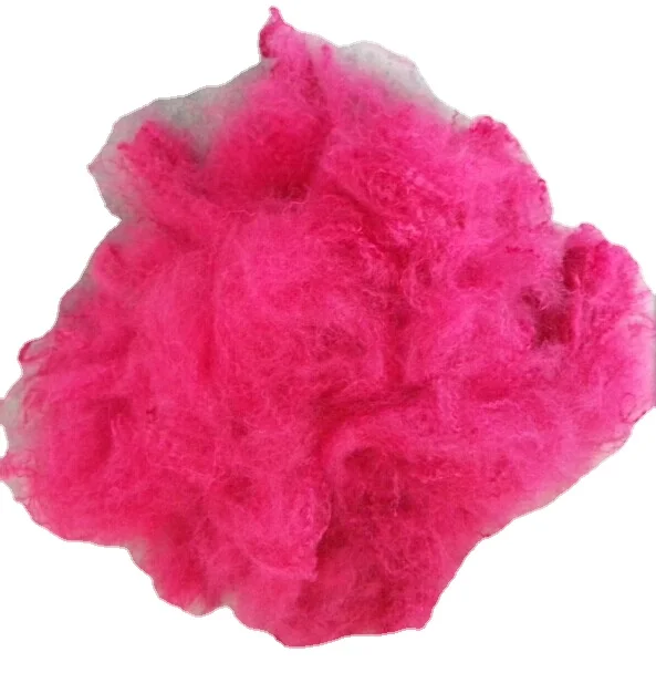 GRS certified  Recycled Polyester Staple Fiber 100% PSF bright red