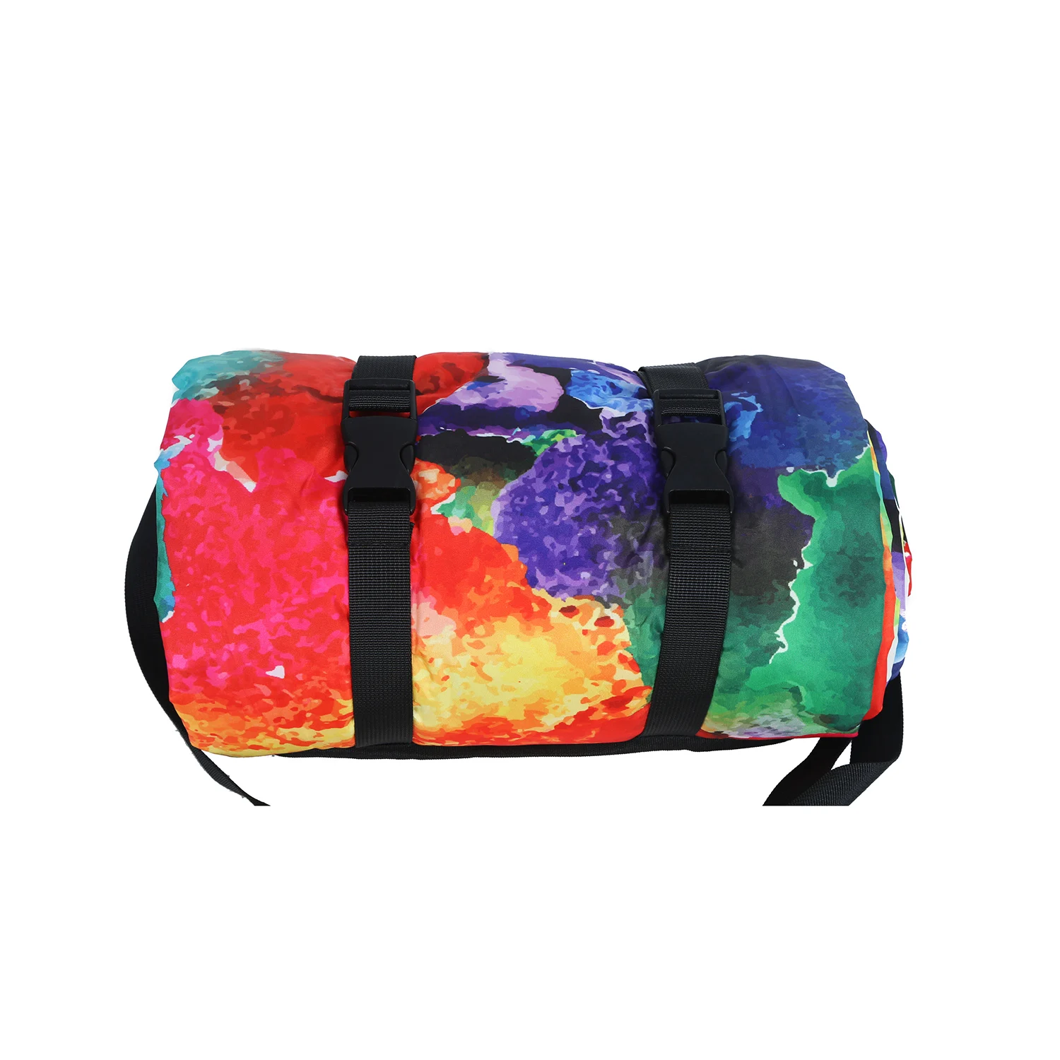 custom soft picnic mat flowers strap poylesrer flap picnic roll mat tote