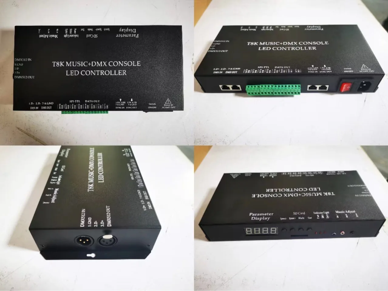 DMX512 Programmable Digital Led Light  Controller DMX Console t8k 8 channels Led Music Controller for led strip stage lighting