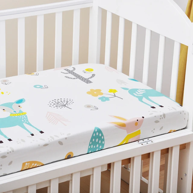 custom print organic cotton crib bed sheet