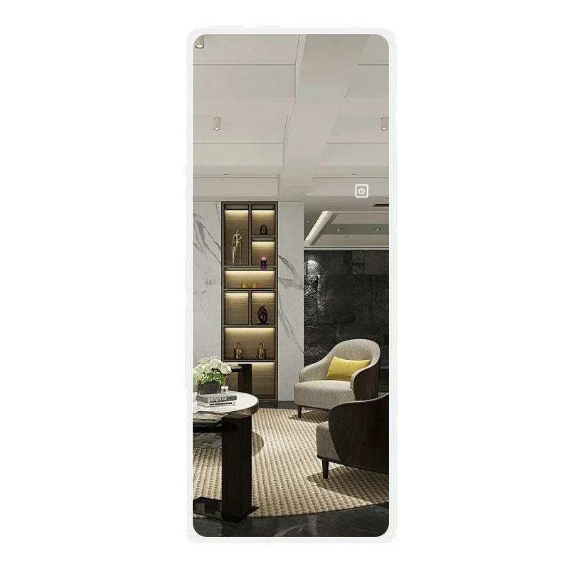LED Lighted Wall Mounted Full Length Mirror with Lights Over The Door Vanity Makeup Dressing for Bedroom Cloak Room Body Mirror