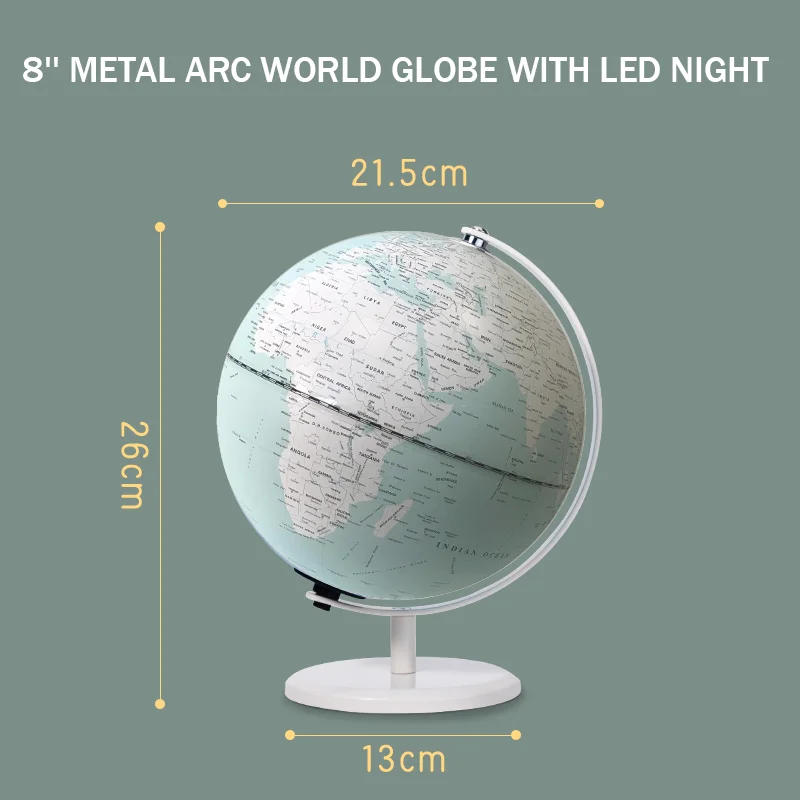 Illuminated AR Globe for Kids Learning  8' Small World Globe for Classroom Geography Educational Tool Gifts for Children
