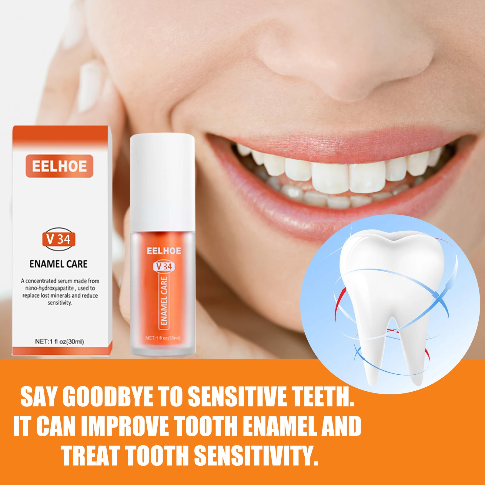 Eelhoe OEM Teeth Cleansing V34 Colour Corrector Removes Stains Whitening Staining Teeth Whitening Oral Hygiene Toothpaste