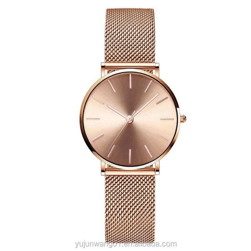 Fashion Mesh Strap Female Watch Waterproof Stainless Steel Wrist Watch Women
