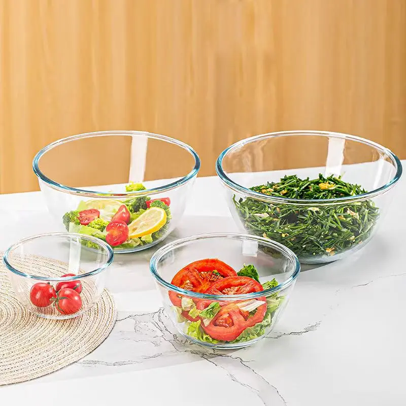 New Sizes Of Glass Basins And Basins Household Transparent Glass Bowls Durable And Thick High Borosilicate Glass