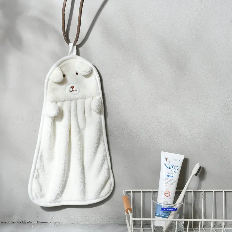 Fashion cartoon animal kitchen towel holder micro fiber absorbent towel hand dry terry towel
