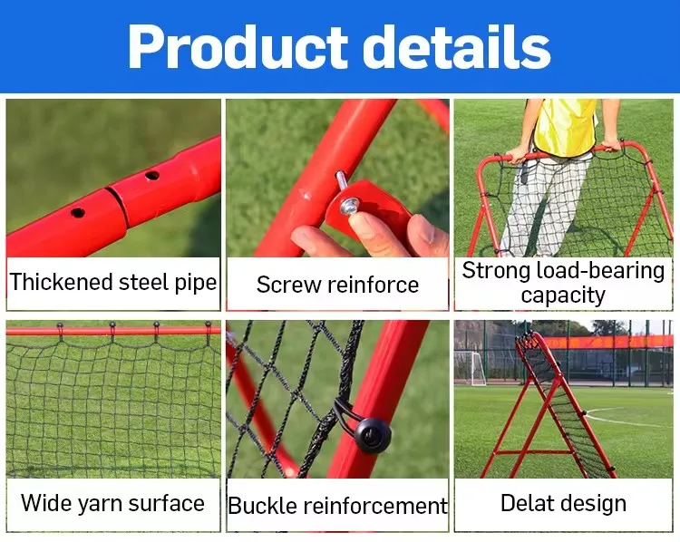 Soccer Training Equipment Foldable Passing Practice  Kickback Goal Target Adjustable Football Rebounder Net